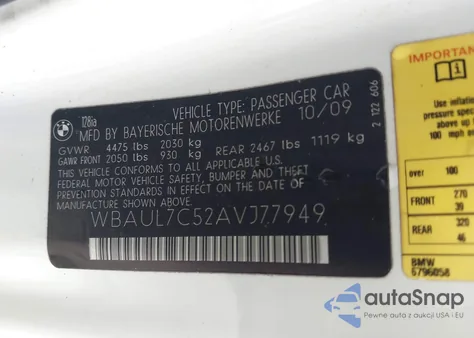 2010 BMW 128 I from USA, damaged, VIN WBAUL7C52AVJ77949